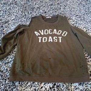 Honey Punch Avocado Toast coldshoulder sweatshirt
